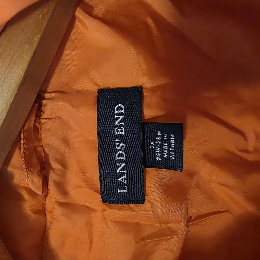 Lands' End Pink and Orange Puffer Jacket - Picture 2 of 6